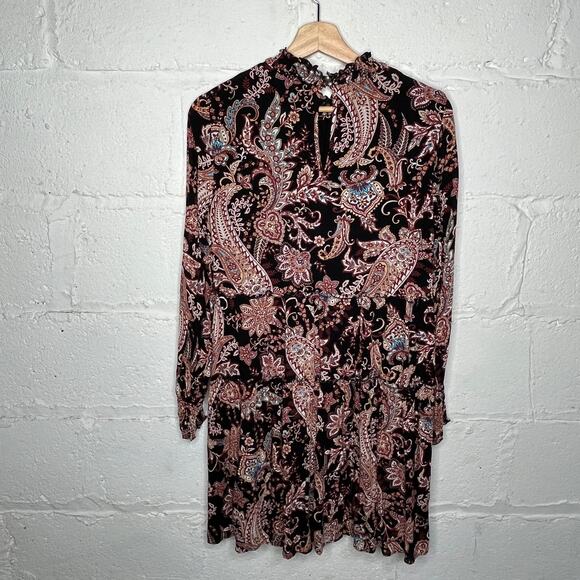 Anthropologie Women's Cady Mock Neck Paisley Tiered Tunic Dress Size Small - Picture 3 of 10